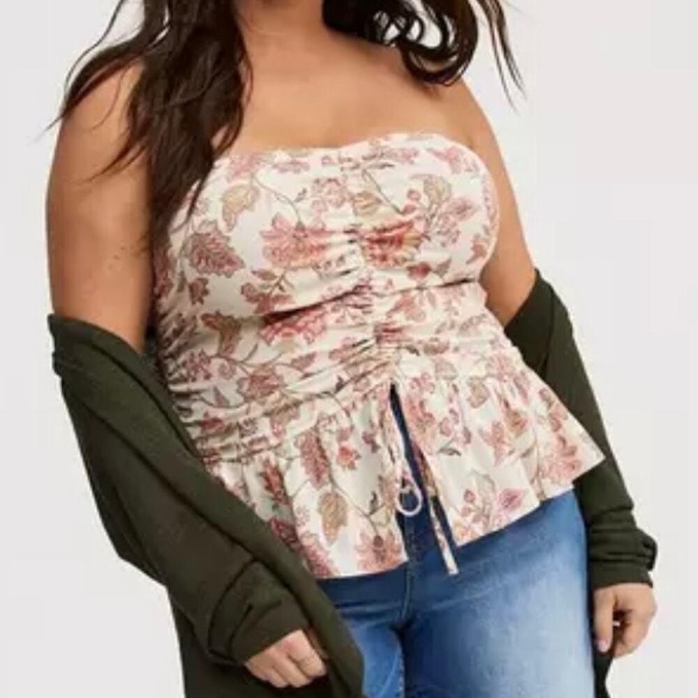 NWT Torrid Crinkle Gauze Cinched Tube Top Size Womens 0X